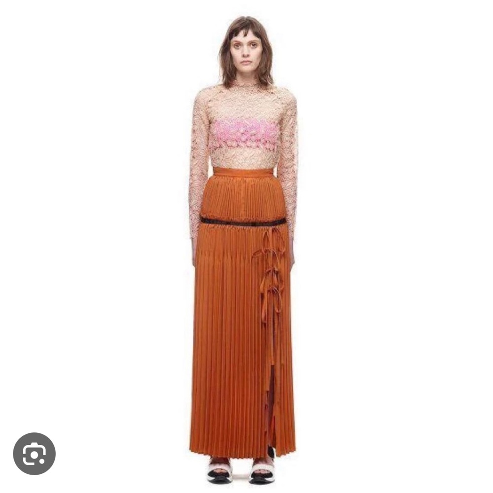 Self-Portrait Lena Pleated Maxi Skirt NWT 8